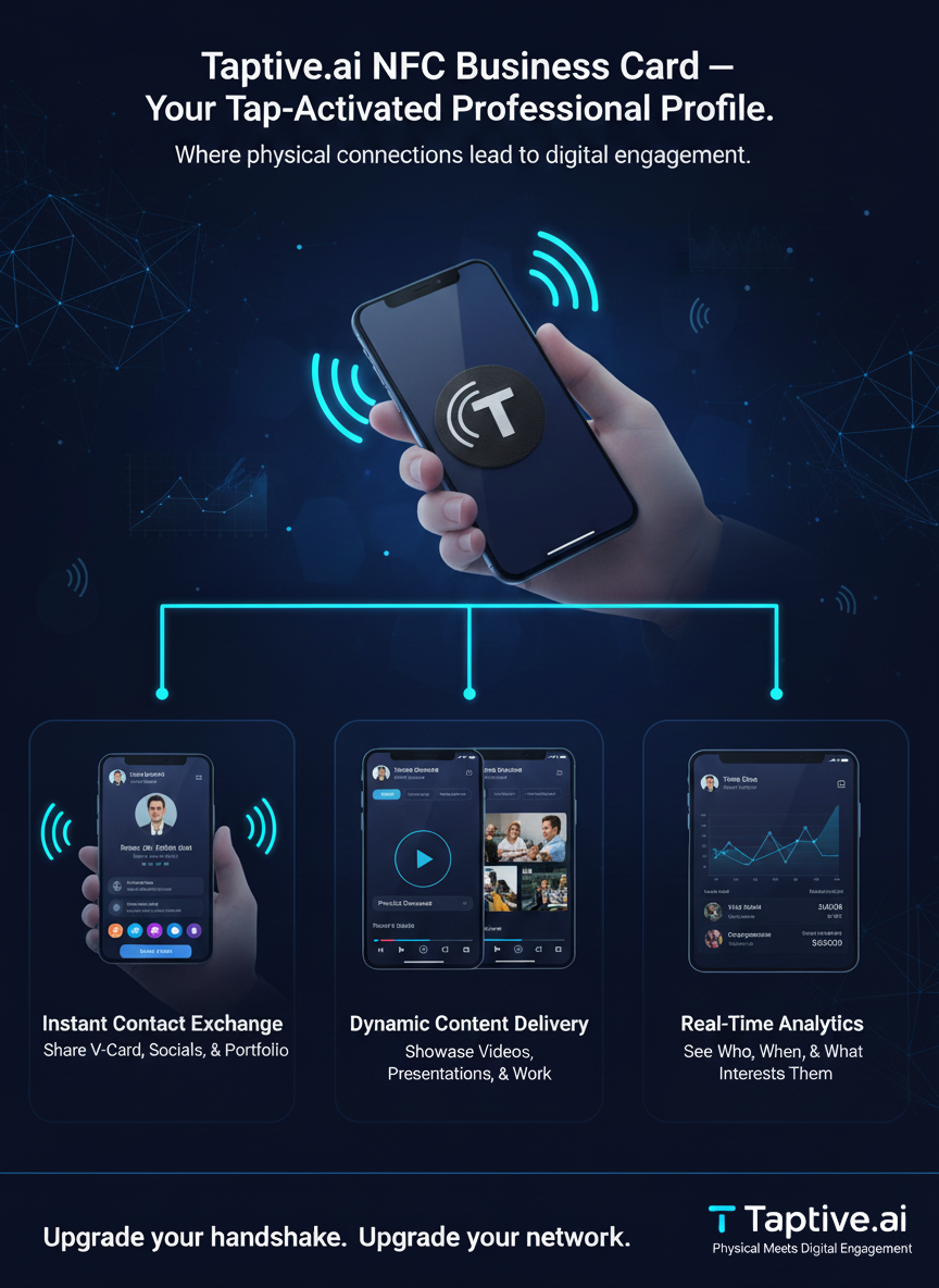 Taptive.ai NFC Business Card — Tap-Activated Professional Profile.